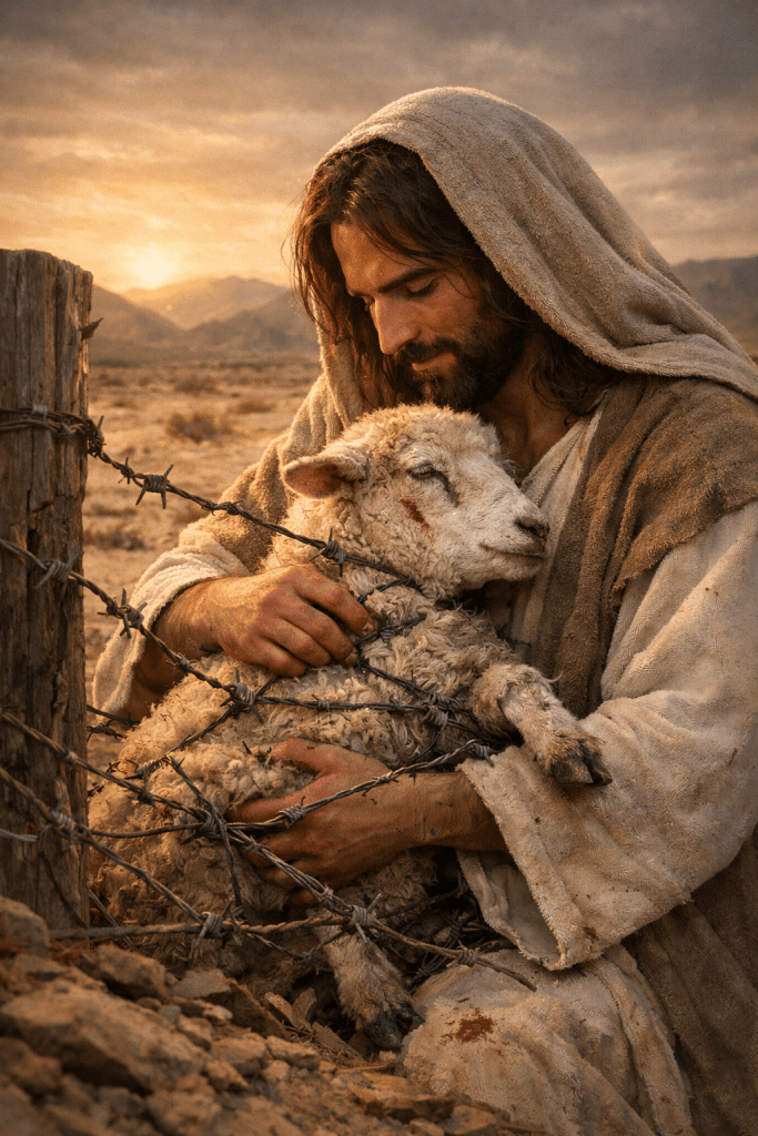 Jesus Holding Sheep